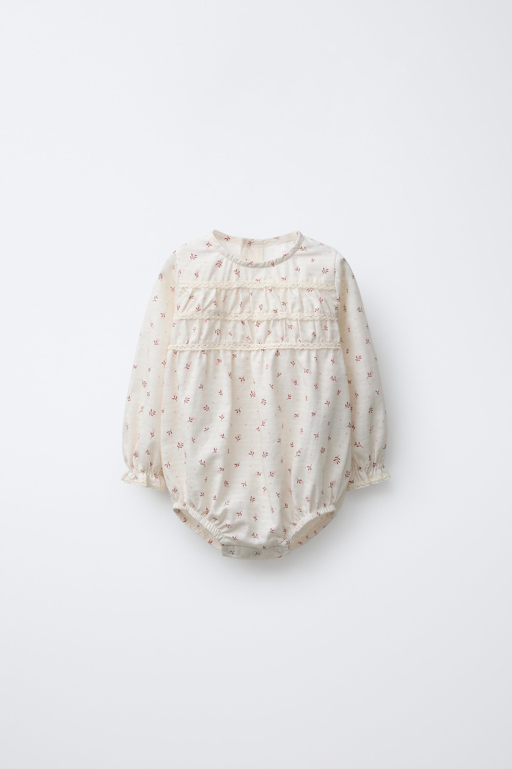 LACE TRIM FLORAL BODYSUIT